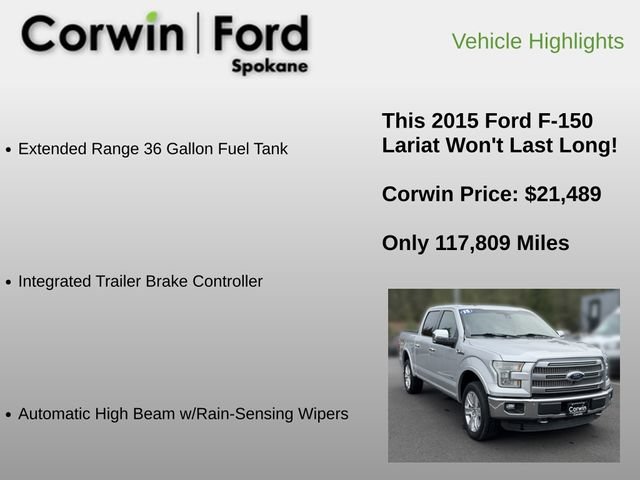Used 2015 Ford F150 Lariat w/ Equipment Group 502A Luxury AWD/4WD image 36