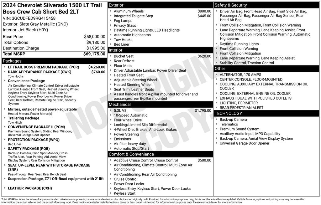 Certified 2024 Chevrolet Silverado 1500 LT Trail Boss w/ LT Trail Boss Premium Package AWD/4WD image 13