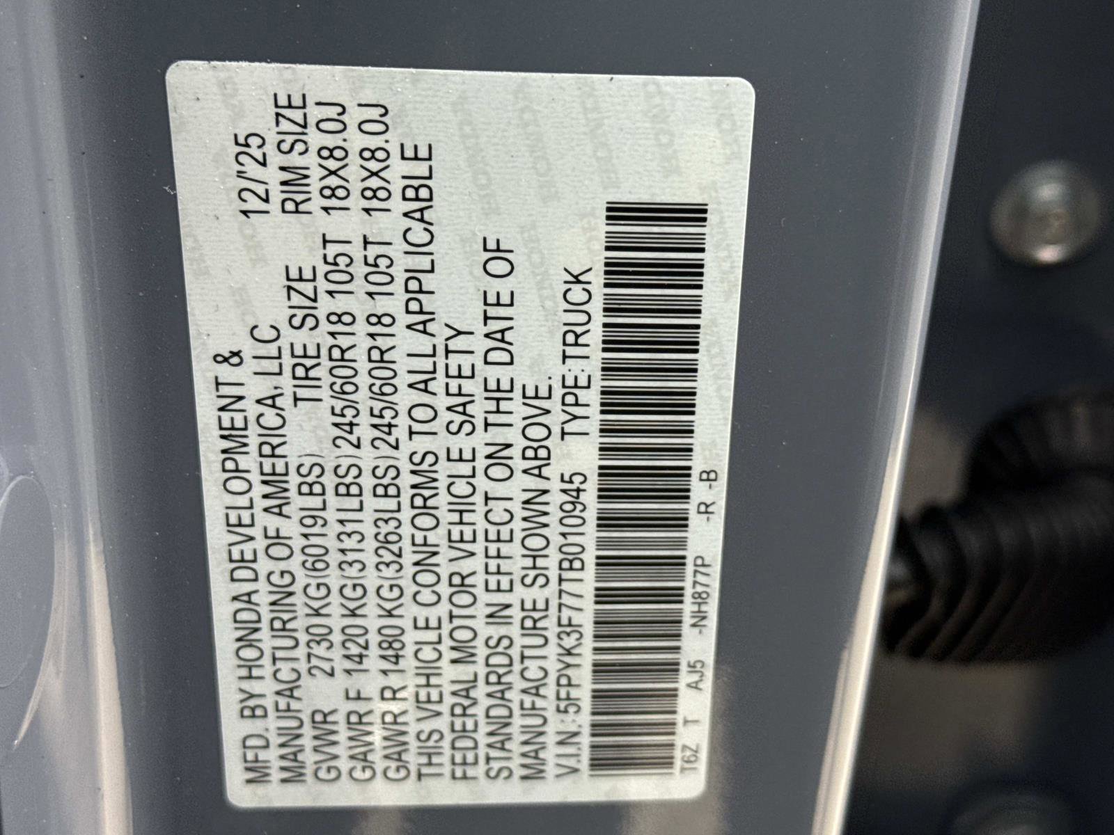 New 2026 Honda Ridgeline TrailSport+ image 25