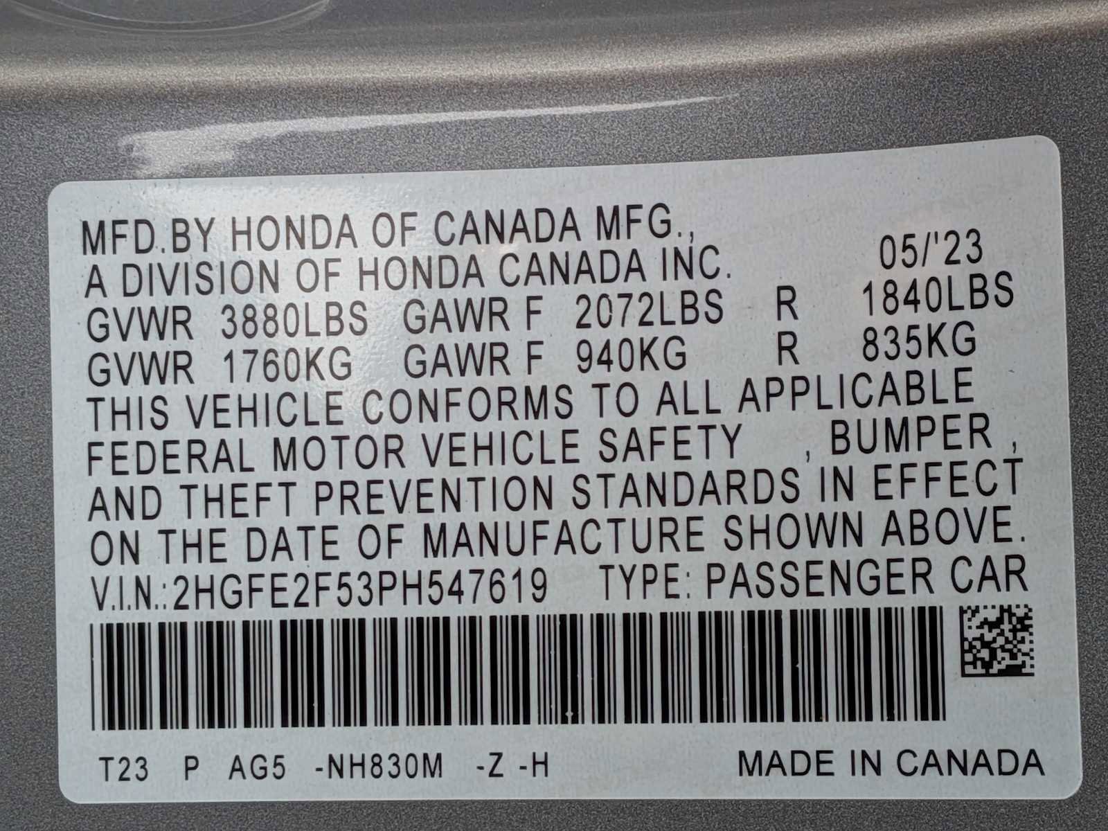 Certified 2023 Honda Civic Sport image 31