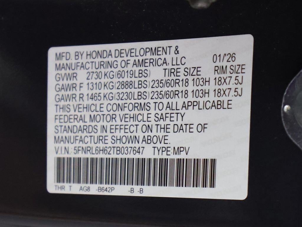 Certified 2026 Honda Odyssey EX-L image 56