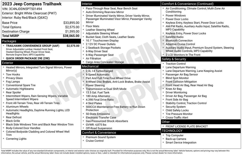 Used 2023 Jeep Compass Trailhawk w/ Trailhawk Convenience Group image 10