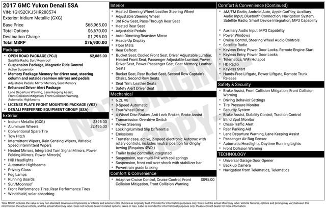 Used 2017 GMC Yukon Denali w/ Open Road Package image 39