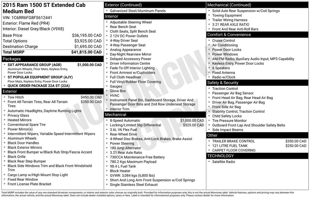 Used 2015 RAM 1500 ST w/ SXT Appearance Group RWD image 25