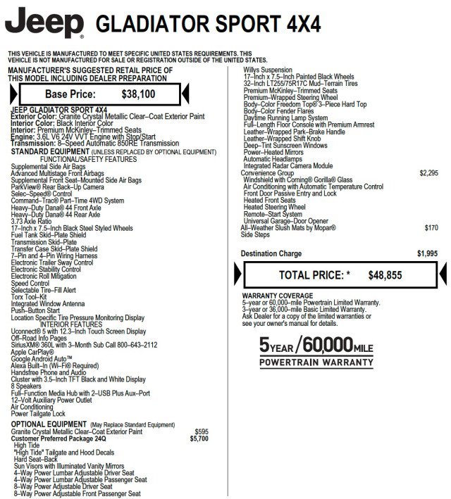 Used 2025 Jeep Gladiator Sport image 10