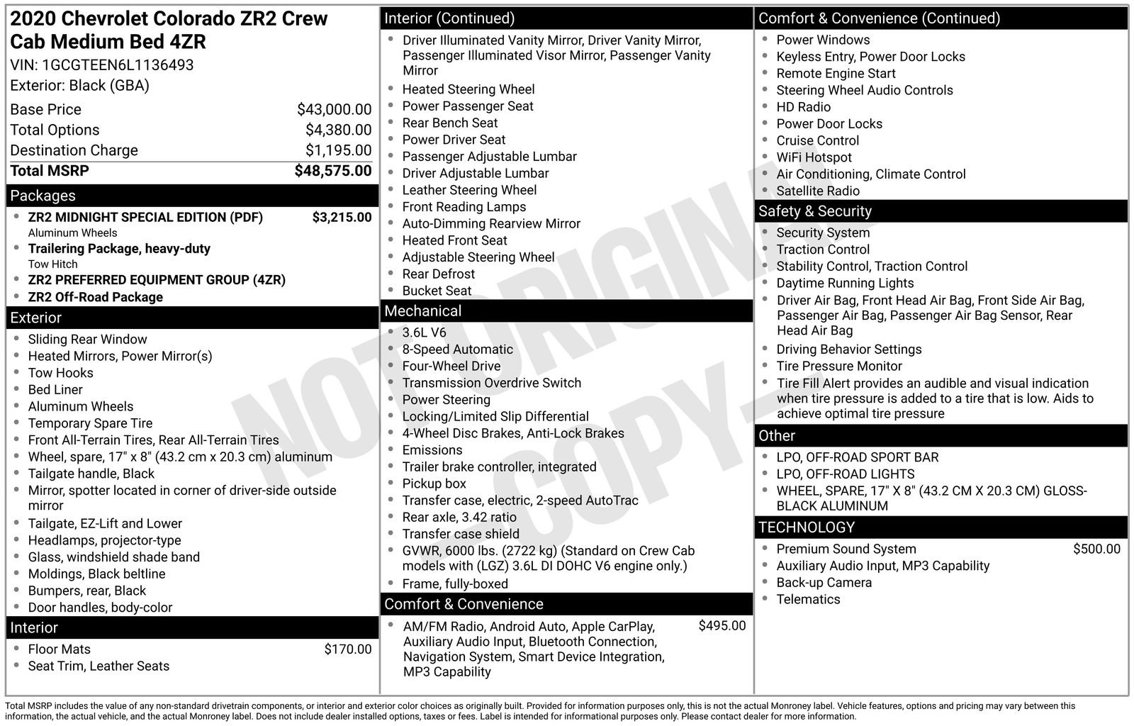 Used 2020 Chevrolet Colorado ZR2 w/ ZR2 Midnight Special Edition AWD/4WD image 32