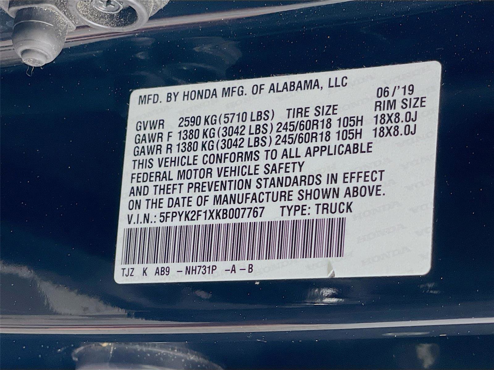 Used 2019 Honda Ridgeline Sport image 35