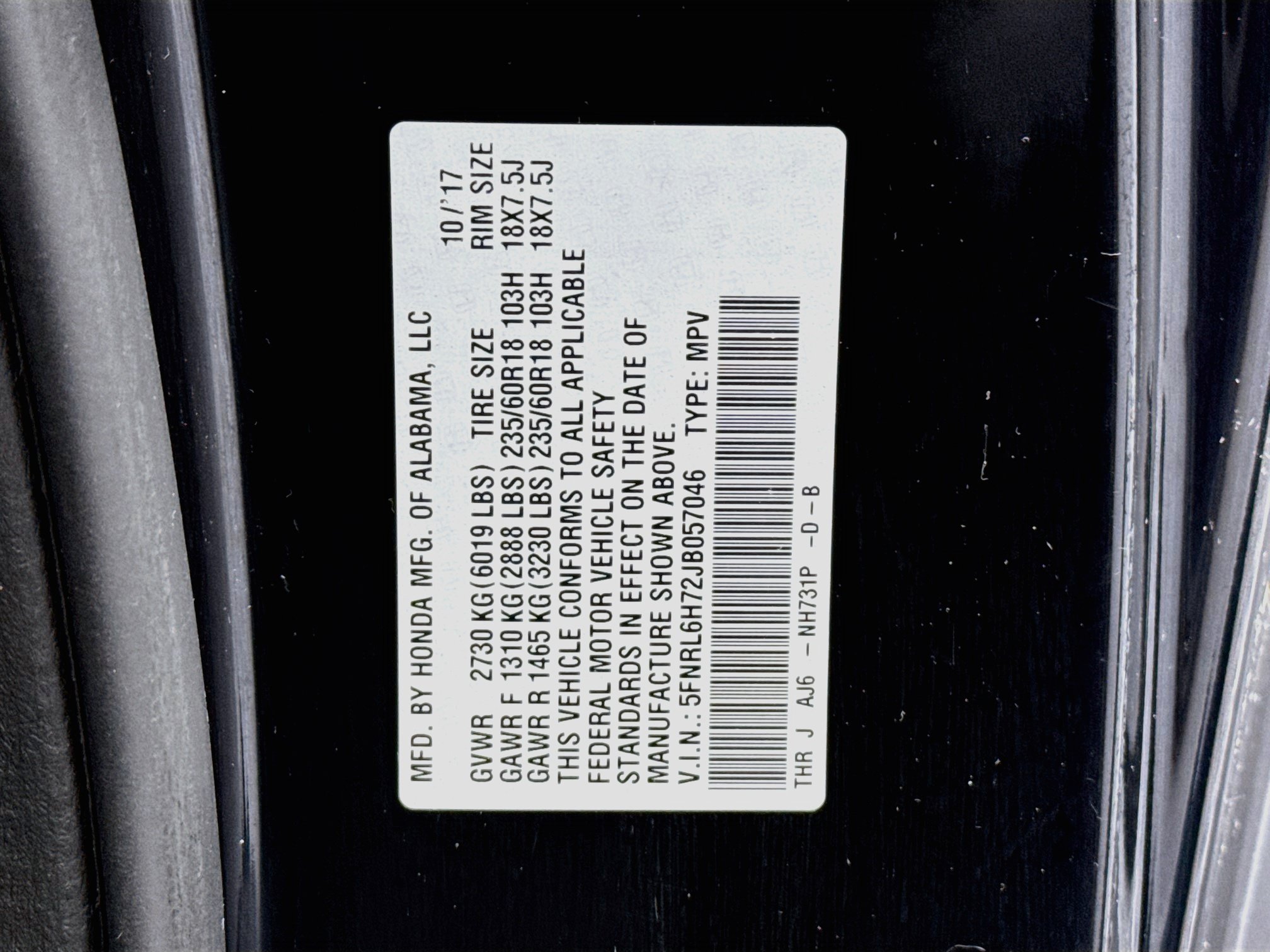 Certified 2018 Honda Odyssey EX-L image 35