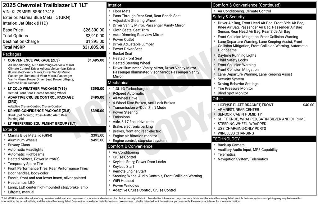 Used 2025 Chevrolet TrailBlazer LT w/ Convenience Package AWD/4WD image 2