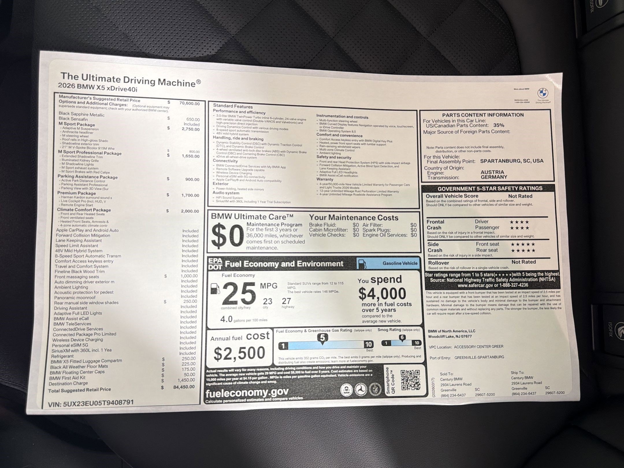 New 2026 BMW X5 xDrive40i w/ M Sport Package AWD/4WD image 20