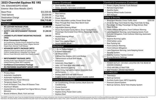 Certified 2023 Chevrolet Equinox RS w/ RS Leather Package AWD/4WD image 35