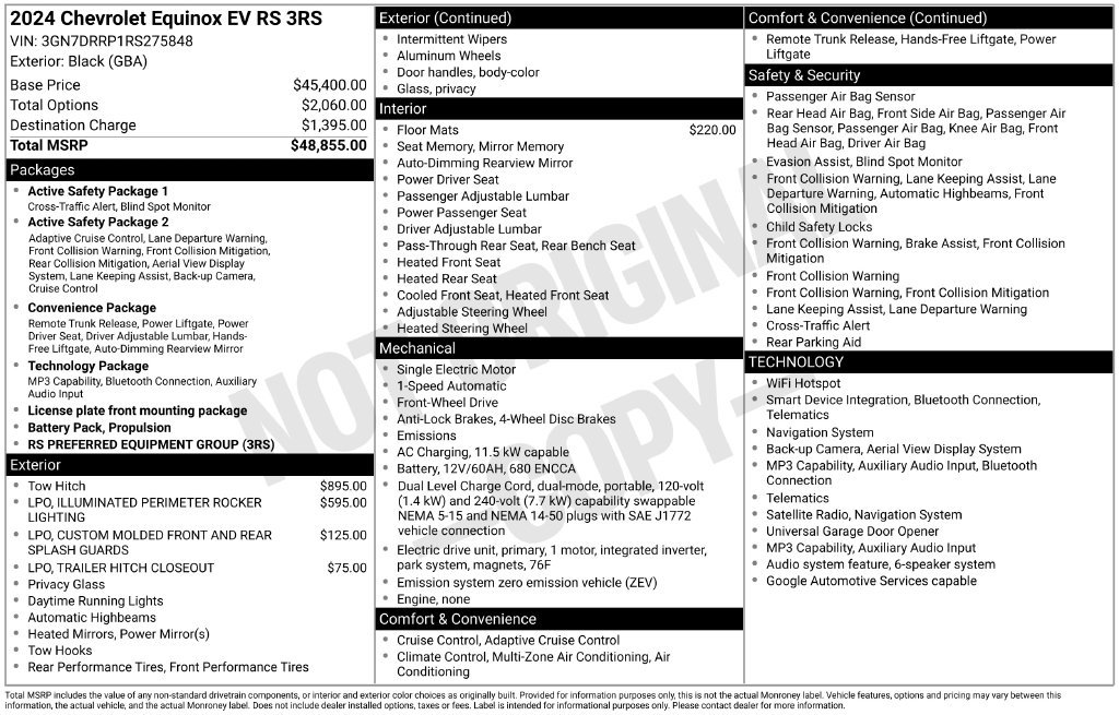 Used 2024 Chevrolet Equinox EV RS FWD image 2