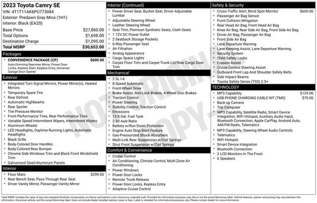 Certified 2023 Toyota Camry SE w/ Convenience Package FWD image 33