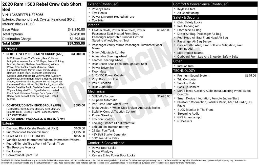 Used 2020 RAM 1500 Rebel w/ Rebel Level 2 Equipment Group AWD/4WD image 4