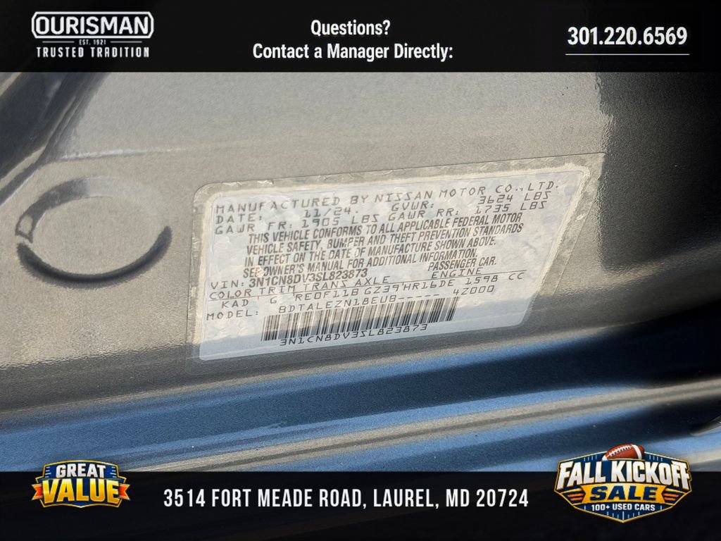 Used 2025 Nissan Versa S w/ Trunk Package FWD image 33