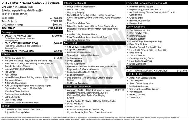 Used 2017 BMW 750i xDrive image 11