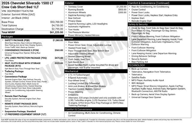 New 2026 Chevrolet Silverado 1500 LT w/ Safety Package AWD/4WD image 32