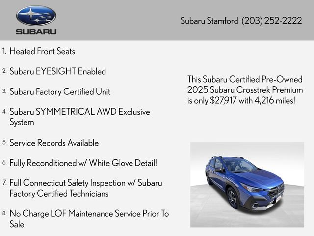 Certified 2025 Subaru Crosstrek 2.0i Premium AWD/4WD image 2
