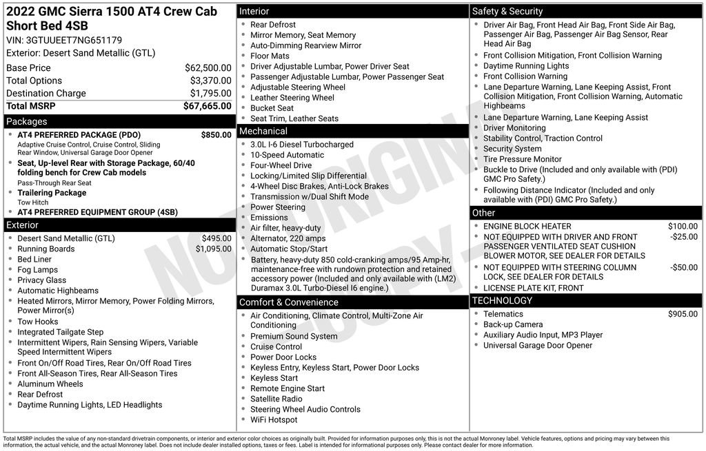 Used 2022 GMC Sierra 1500 AT4 w/ AT4 Preferred Package image 5