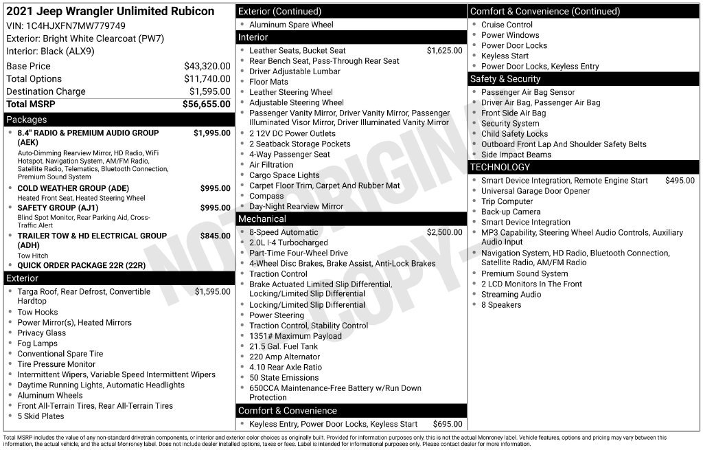 Used 2021 Jeep Wrangler Unlimited Rubicon AWD/4WD image 19