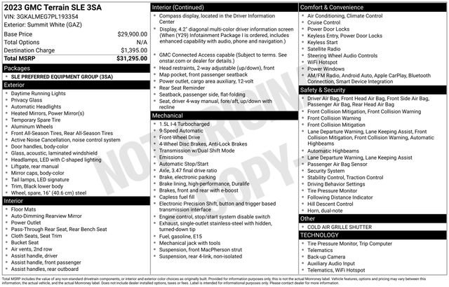 Certified 2023 GMC Terrain SLE FWD image 32