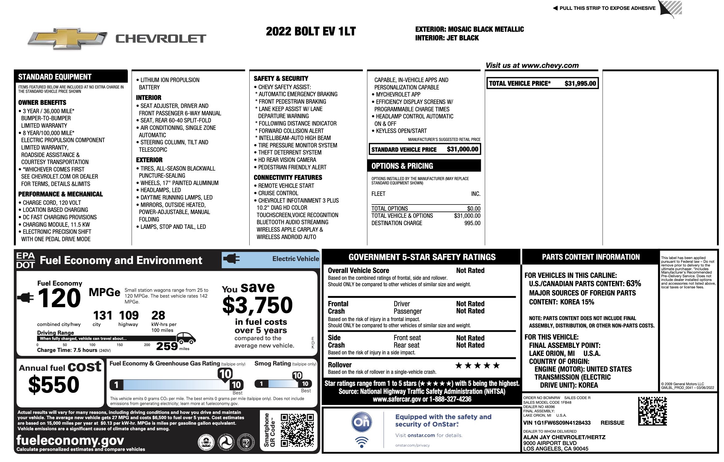 Used 2022 Chevrolet Bolt LT image 3
