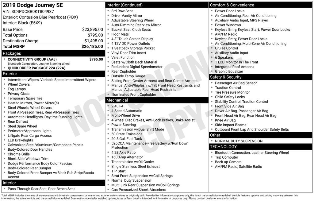 Used 2019 Dodge Journey SE w/ Connectivity Group image 15