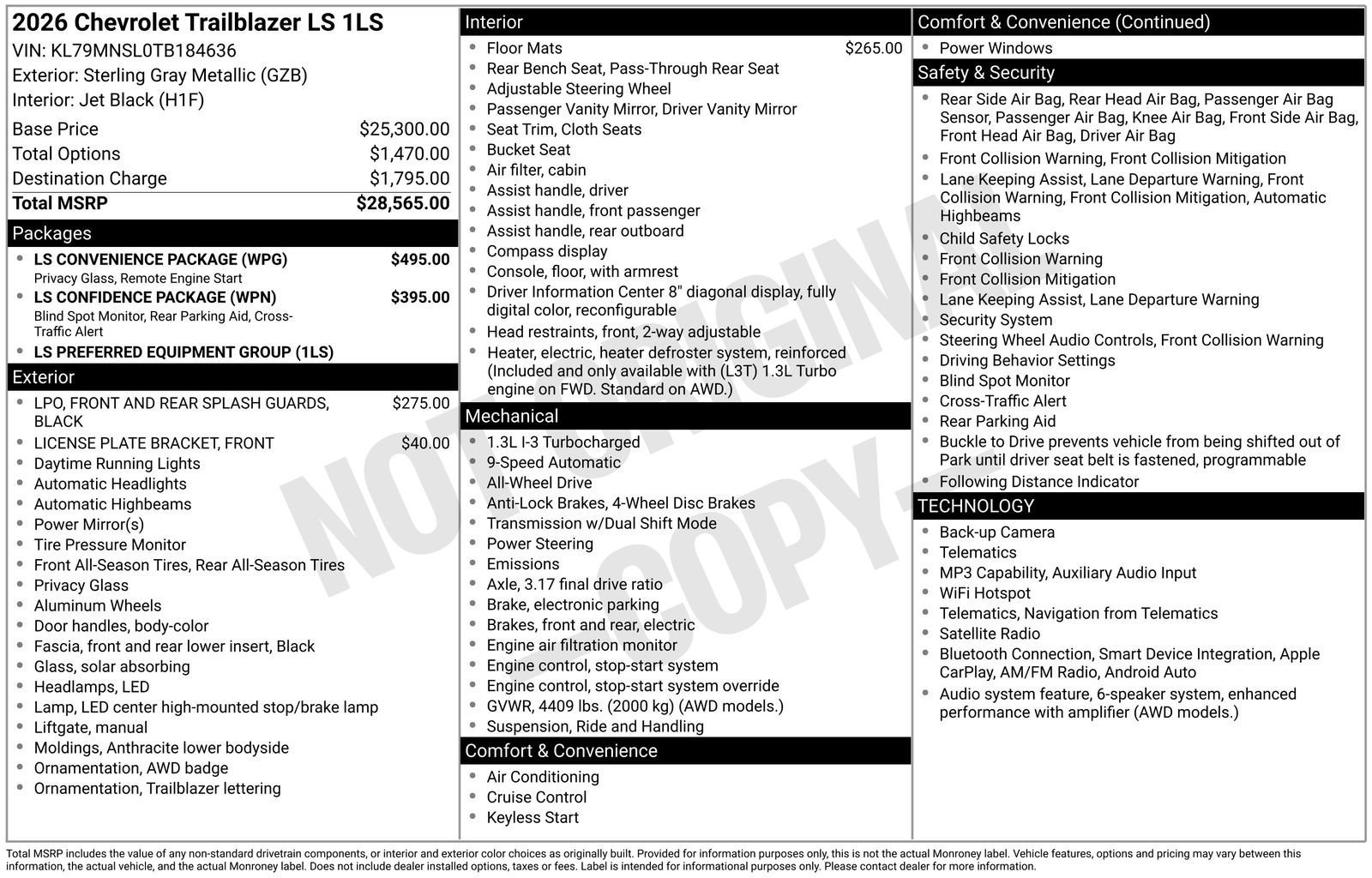 New 2026 Chevrolet TrailBlazer LS w/ LS Convenience Package AWD/4WD image 24