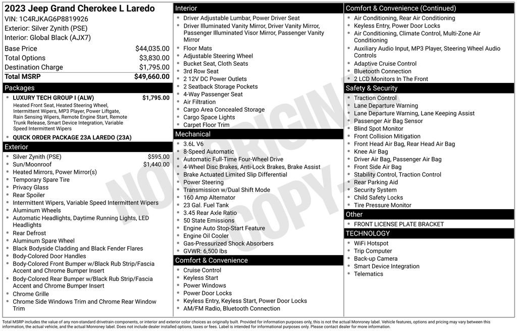 Used 2023 Jeep Grand Cherokee L Laredo w/ Luxury Tech Group I image 14