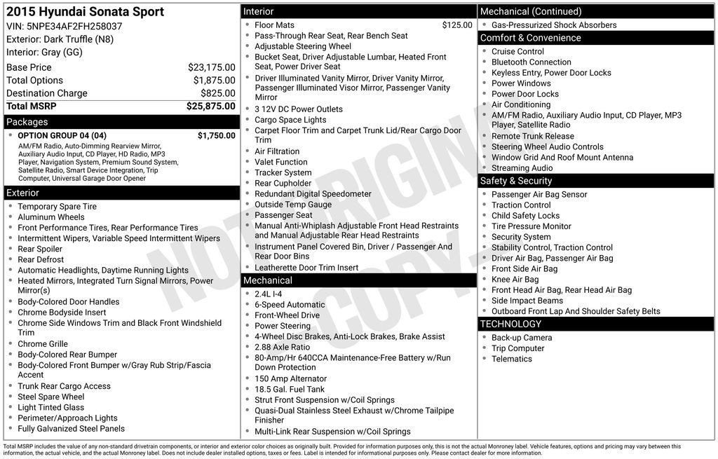 Used 2015 Hyundai Sonata Sport w/ Option Group 04 image 36