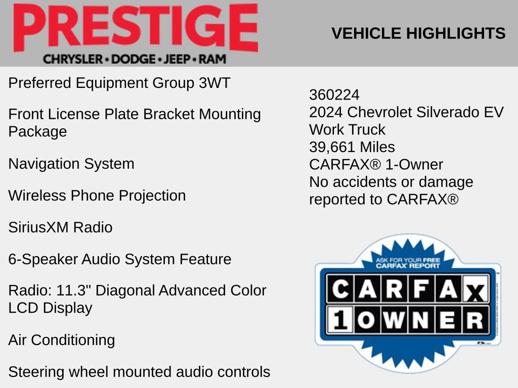 Used 2024 Chevrolet Silverado EV W/T AWD/4WD image 2