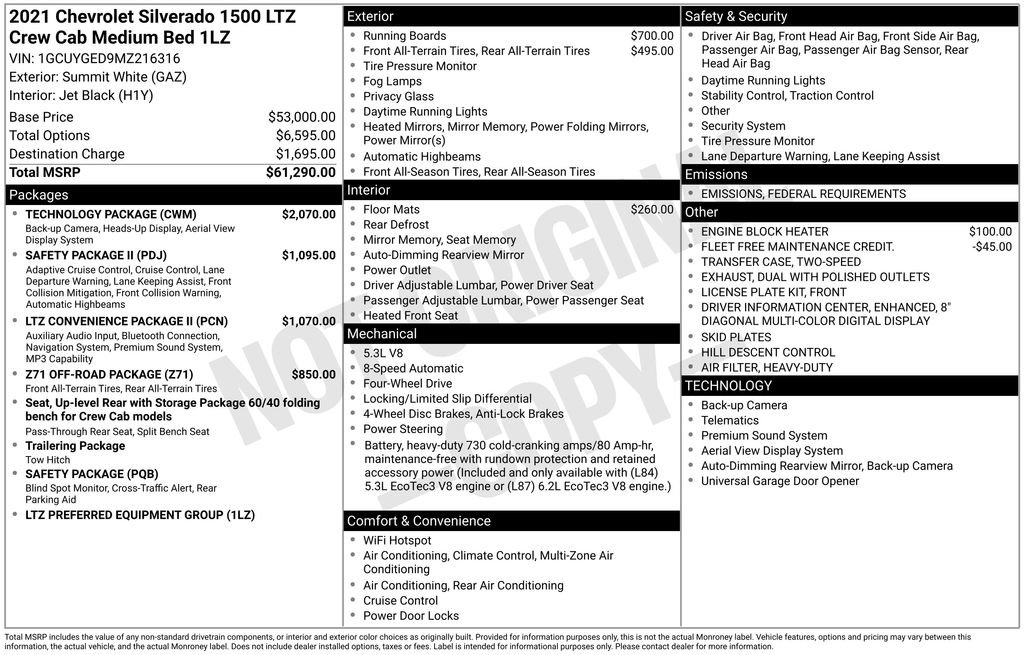 Used 2021 Chevrolet Silverado 1500 LTZ w/ Technology Package image 7