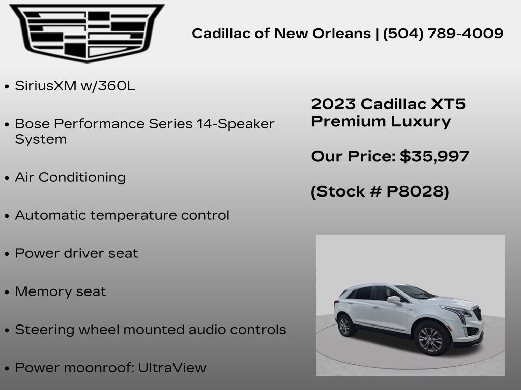 Certified 2023 Cadillac XT5 Premium Luxury FWD image 8