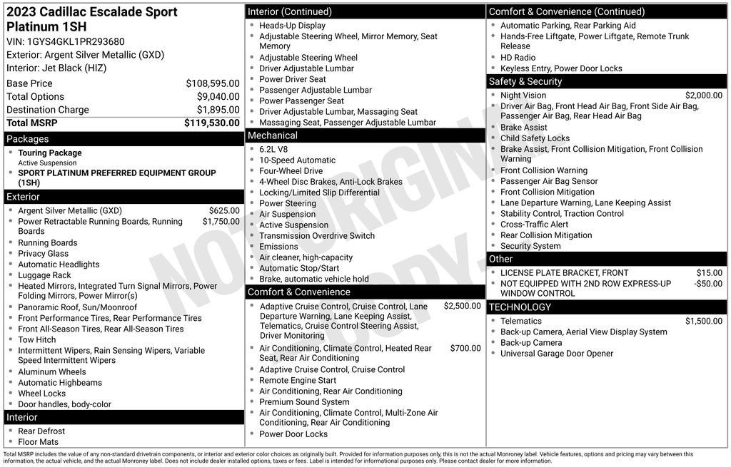 Used 2023 Cadillac Escalade Sport Platinum image 3