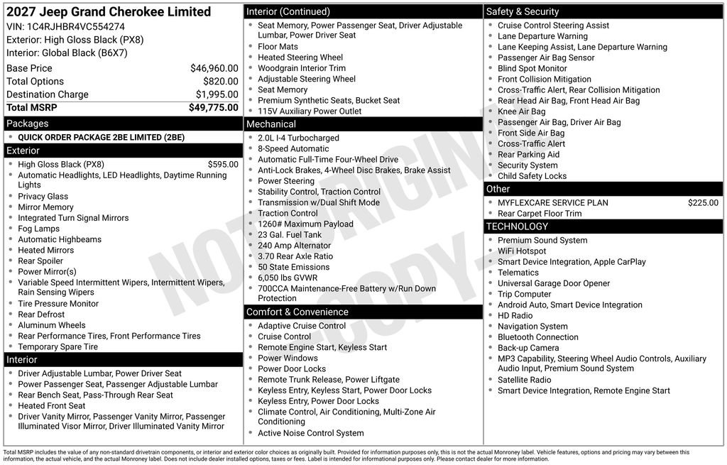New 2027 Jeep Grand Cherokee Limited AWD/4WD image 5