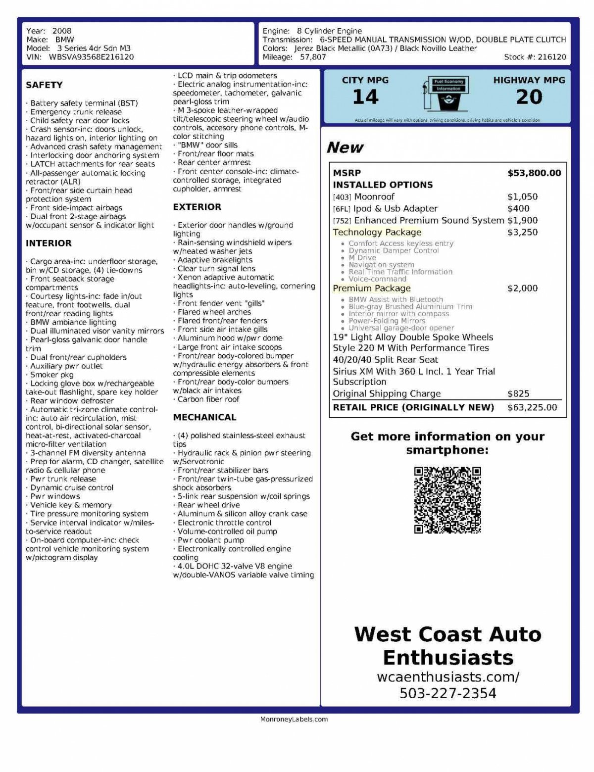 Used 2008 BMW M3 Sedan RWD image 3