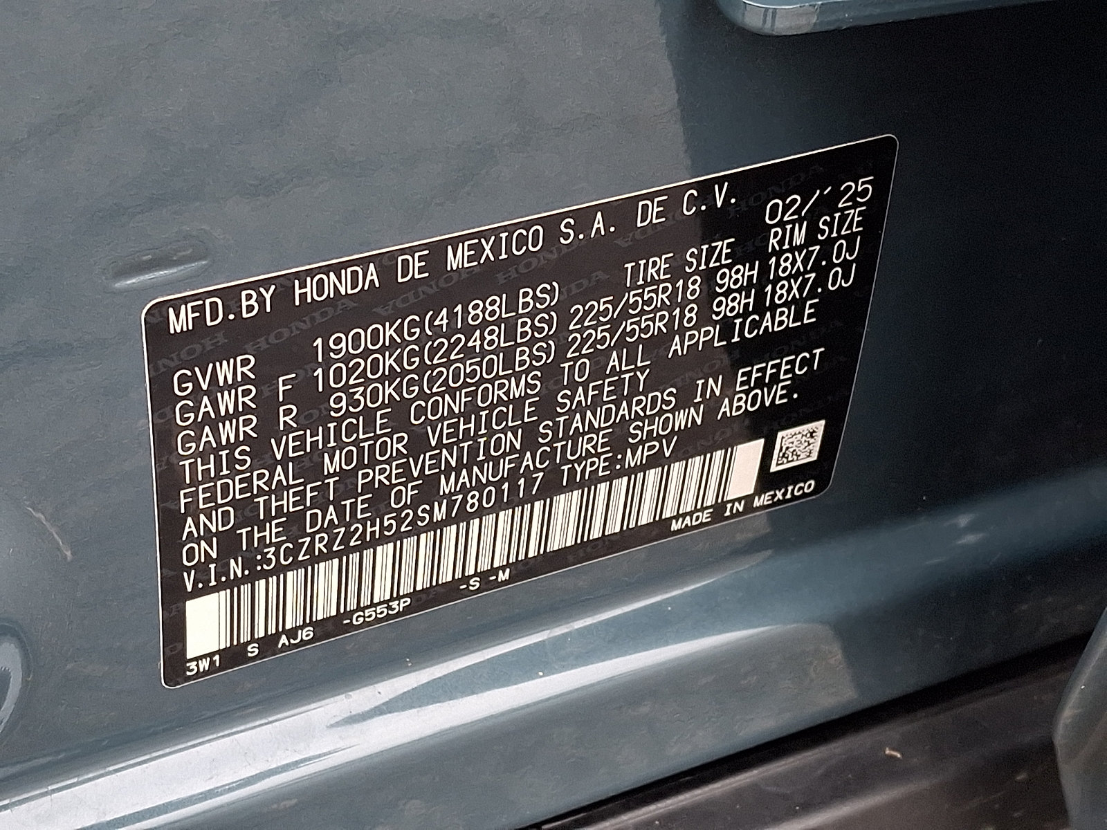 Certified 2025 Honda HR-V Sport image 27