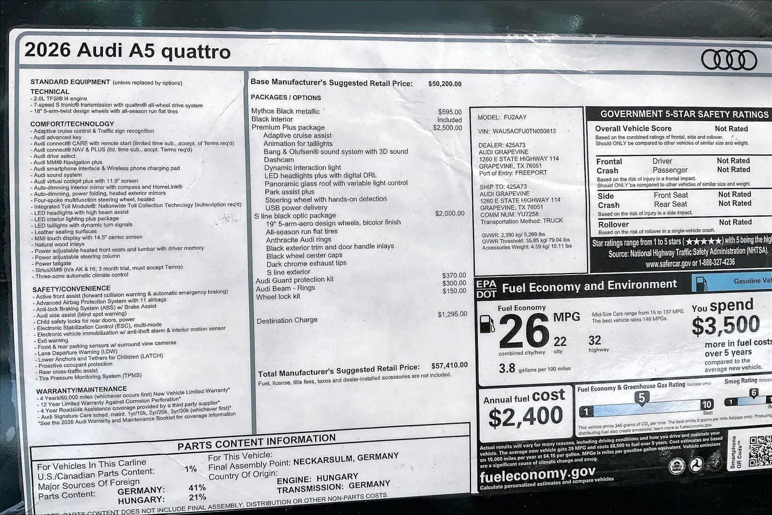 New 2026 Audi A5 Premium Plus w/ Premium Plus Package AWD/4WD image 19