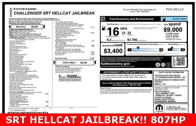 Used 2023 Dodge Challenger SRT Hellcat w/ Driver Convenience Group image 10