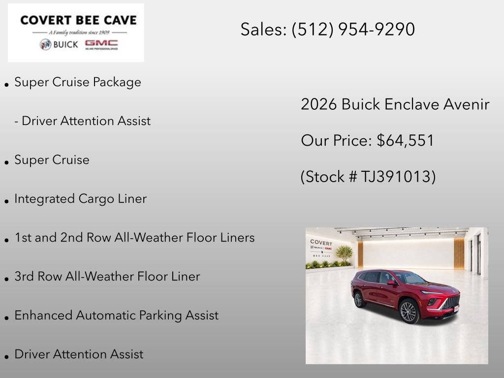 New 2026 Buick Enclave Avenir w/ Super Cruise Package FWD image 13