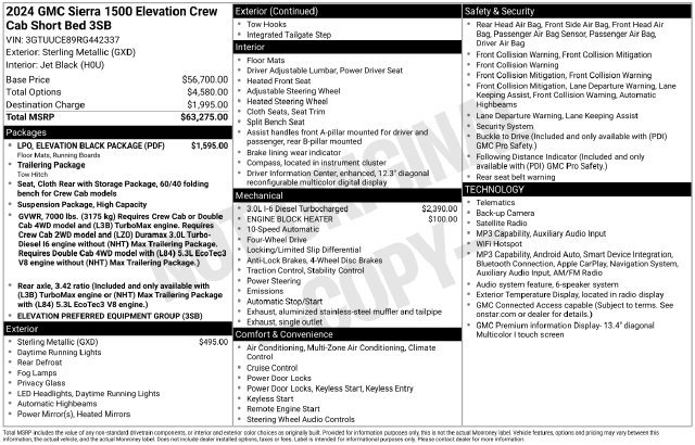 Used 2024 GMC Sierra 1500 Elevation w/ LPO, Elevation Black Package AWD/4WD image 47