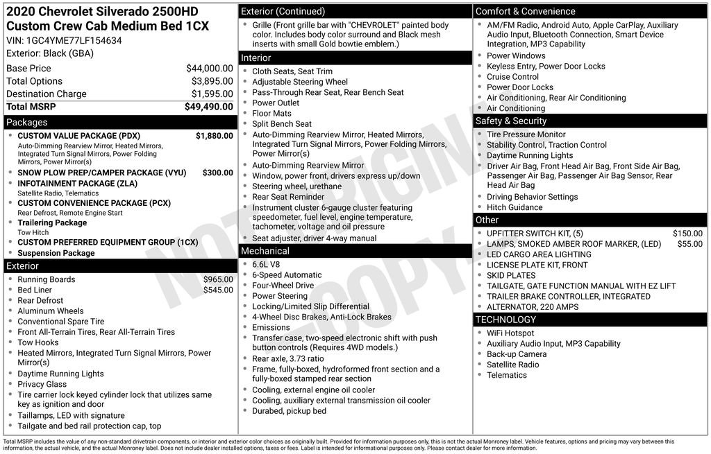 Used 2020 Chevrolet Silverado 2500 Custom w/ Custom Value Package AWD/4WD image 31