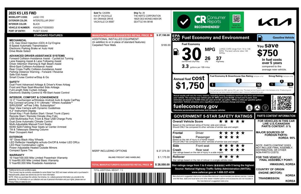 Used 2025 Kia K5 LXS image 4