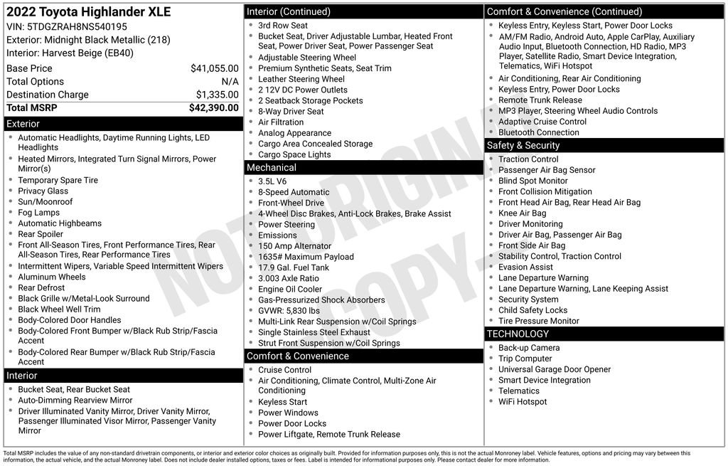 Used 2022 Toyota Highlander XLE image 7