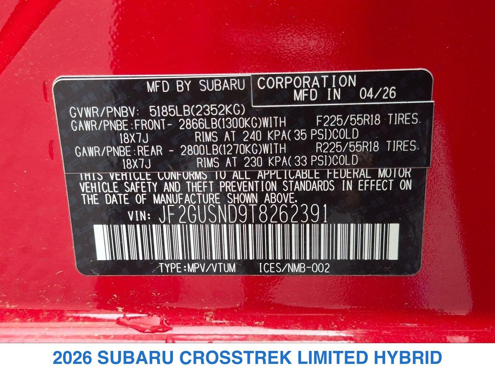 New 2026 Subaru Crosstrek 2.5i Limited AWD/4WD image 32