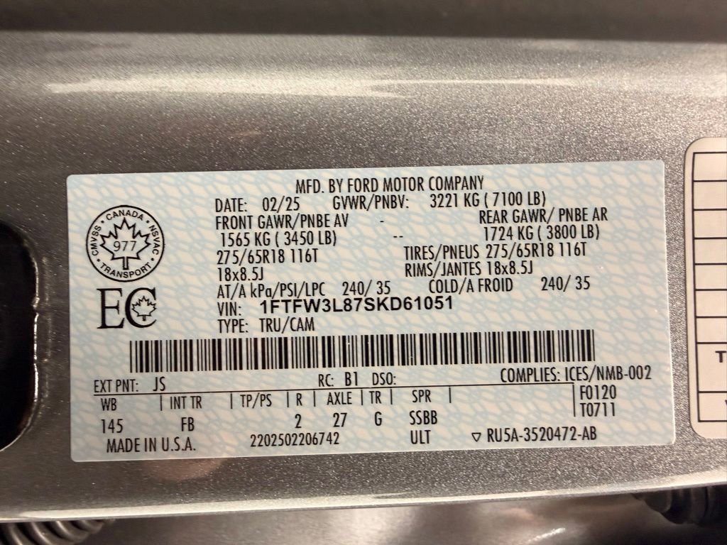 Used 2025 Ford F150 XLT w/ Equipment Group 301A Standard AWD/4WD image 58