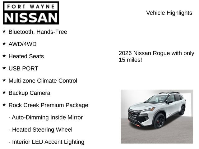 New 2026 Nissan Rogue SV w/ Rock Creek Premium Package AWD/4WD image 8