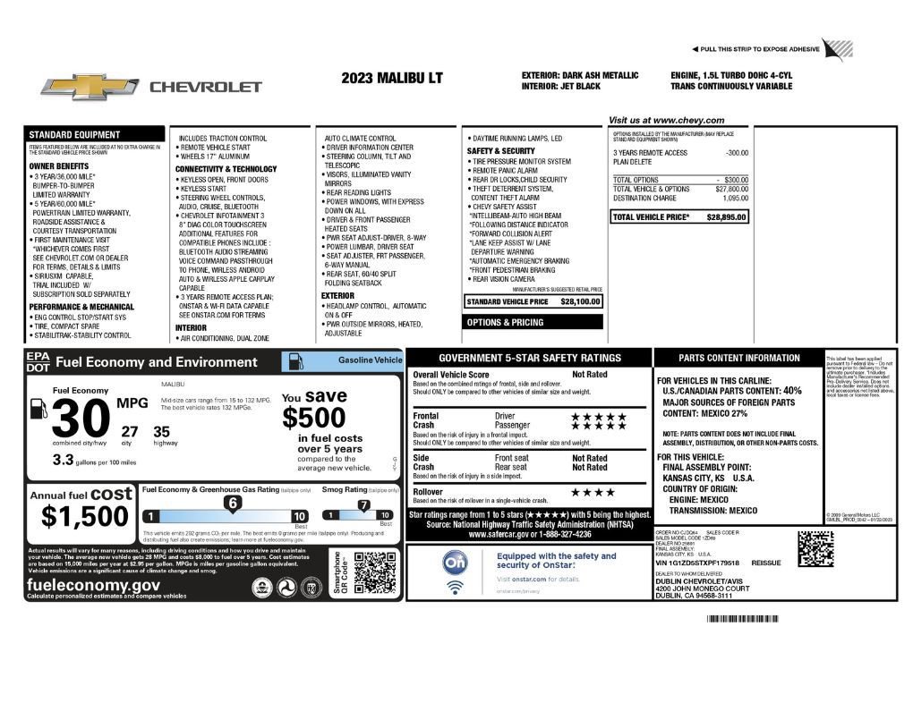 Used 2023 Chevrolet Malibu LT image 2