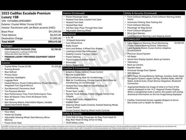 Certified 2023 Cadillac Escalade Premium Luxury w/ Performance Package AWD/4WD image 38