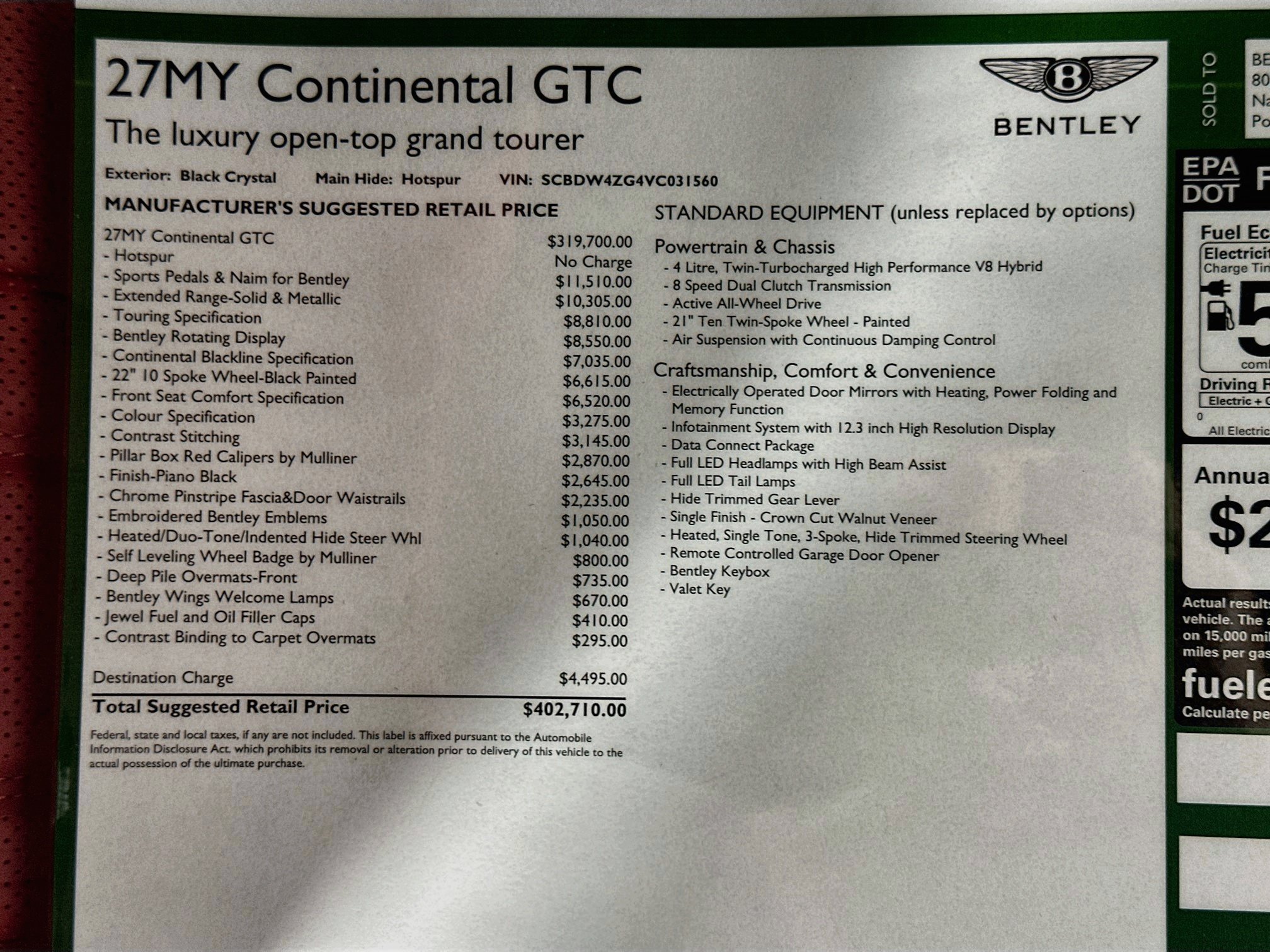 New 2027 Bentley Continental GTC AWD/4WD image 29